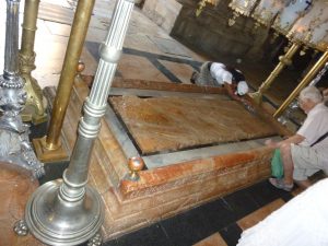 Funeral slab where Christ's body was prepared for burial