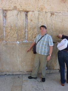 John at the wailing wall in Jerusalem